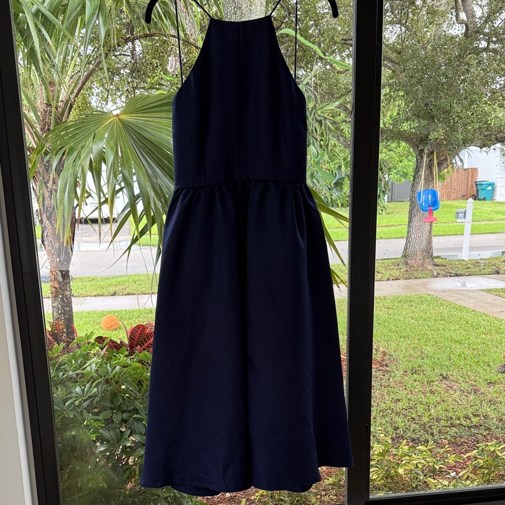 L'ATISTE Navy Midi Dress